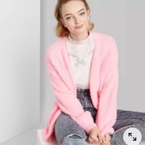Wild Fable Neon Pink Fuzzy Cardigan 